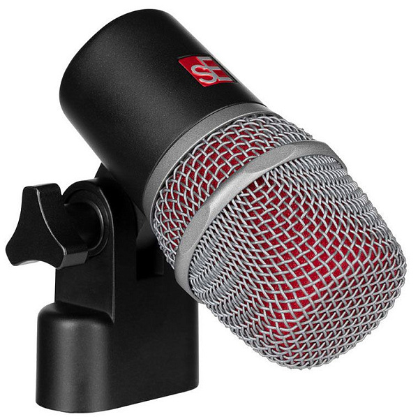 Микрофон динамический sE Electronics [V BEAT] инструментальный, для  малых барабанов и томов, 30 Гц – 19 кГц, суперкардиоида, комплектация: резьбовой адаптер, чехол на молнии, ветрозащита, гайка с накаткой для надежной фиксации микрофона