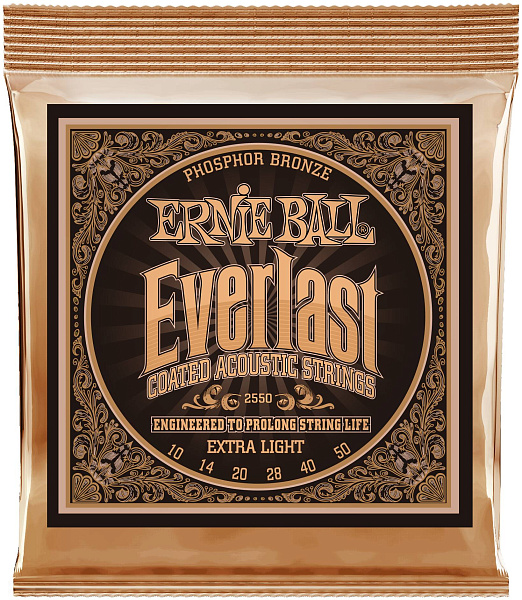 ERNIE BALL 2550 Everlast Coated Phosphor Bronze Extra Light 10-50 - Струны для акустической гитары
