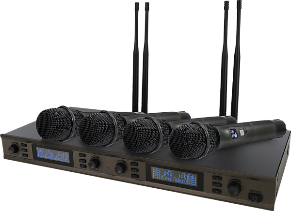 Микрофонная радиосистема Axelvox [DX800FC] UHF 650 - 758 MHz, цифровая модуляция, LCD дисплей, DSP, ручной микрофон - 4 шт.
