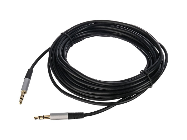 00-00032068 Кабель AUX Jack 3.5мм(m)-Jack 3.5мм(m), 5м, ПВХ, GoPower