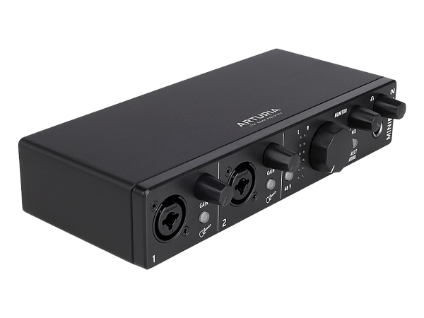 Аудиоинтерфейс USB [800202] Arturia [MiniFuse Recording Pack Black] комплект: MiniFuse 2, микрофон CM1, поп фильтр, наушники EF1 и XLR кабель. Цвет - черный