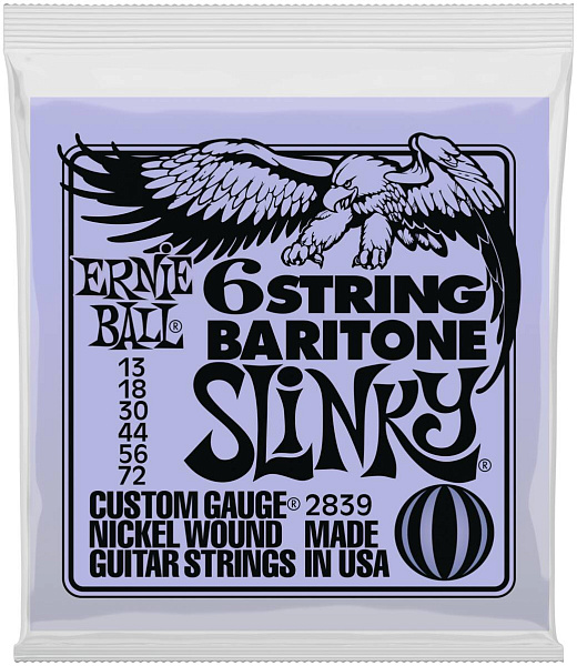 ERNIE BALL 2839 Nickel Wound 5/8 Scale Slinky 13-72 - Струны для баритон-гитары