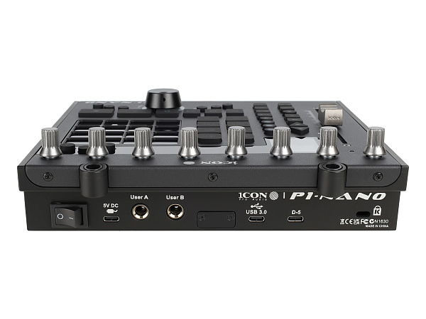 MIDI контроллер [110205A2016] Icon [P1 Nano] Компактный однофейдерный DAW контроллер,, 4-х дюймовый сенсорный дисплей, 8 двухфункциональных энкодеров, 12-сегментный светодиодный дисплей SMPTE, beat clock, Jog Wheel, функциональные кнопки, USB-C