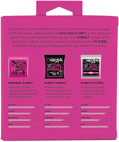 ERNIE BALL 3333 Nickel Wound/Cobalt/M-STEEL Slinky Super 9-42 - Струны для электрогитары