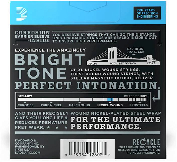 D'ADDARIO EXL110 3D - Струны для электрогитары