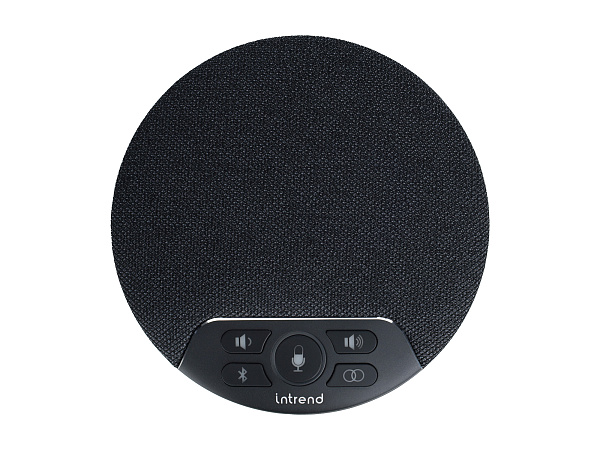 Спикерфон Intrend [ITSPH-W200] 4 капсюля, BT+USB, эффективный радиус 3м, ANC, AEC, AGC, полнодуплексная связь, беспроводное каскадирование 2х спикерфонов, аккумулятор: время работы в режиме разговора до 5 часов. В комплекте USB-dongle