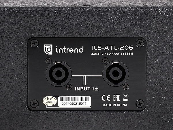 Акустическая система Intrend [ILS-ATL-206] элемент линейного массива Atlantic, пассивный, двухполосный, 2x6,5"НЧ, 1,75"ВЧ, 110°x10°, 80-20000 Гц, SPL 123 дБ, 300 Вт RMS, 8 Ом. Цвет чёрный, корпус дерево.