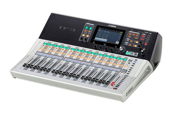 Микшер Yamaha [TF3] цифровой, 24 аналоговых XLR/TRS MIC/LINE + 2 аналоговых RCA стерео линейных входа, 16 аналоговых XLR выходов, 25 моторизированных фейдера, 48 входных микшируемых каналов, USB 2.0
