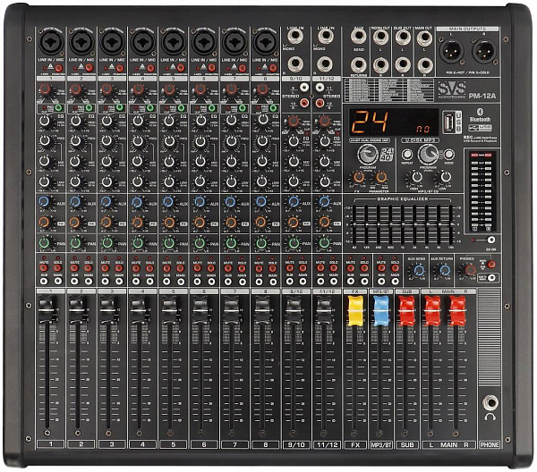SVS AUDIOTECHNIK PM-12A Активный аналоговый микшерный пульт, 12 каналов,...