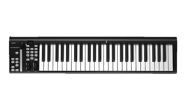 MIDI клавиатура [110105A2015] Icon [iKeyboard 5X] 49 полувзвешенных клавиш фортепианного типа, сенсорный фейдер, энкодер с LED индикатором, переключение октав и транспонирования, 2х1/4" TS вход для педалей Expression и Sustain, MIDI, USB-B