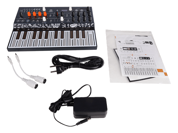 Синтезатор [570101] Arturia [MicroFreak] цифровой аппаратный, 25 клавиш с поддержкой полифонического касания, цифровым осциллятором и аналоговым фильтром Oberheim SEM, CV/Gate/Mod выходы, Cloc IN/OUT, MIDI IN/OUT, выход TRS, выход для наушников, USB