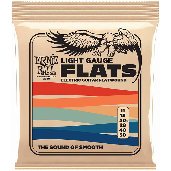 Ernie Ball 2580 - Струны для электрогитары 11-50, Light Flatwound