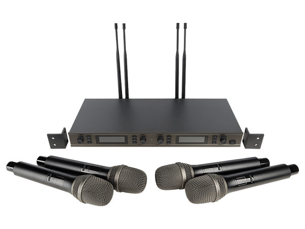 Микрофонная радиосистема Axelvox [DX800FC] UHF 650 - 758 MHz, цифровая модуляция, LCD дисплей, DSP, ручной микрофон - 4 шт.
