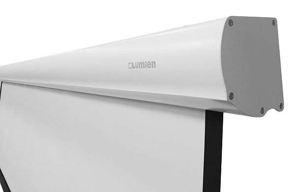 [LCC-100112] Экран с электроприводом Lumien [Cinema Control] 185x230 см (раб.область 125х222 см) (100") Matte White FiberGlass черн. кайма по периметру, доп.черная область 55 см, триггер., RS485, IR, RF управл. в комплекте, белый корпус 16:9