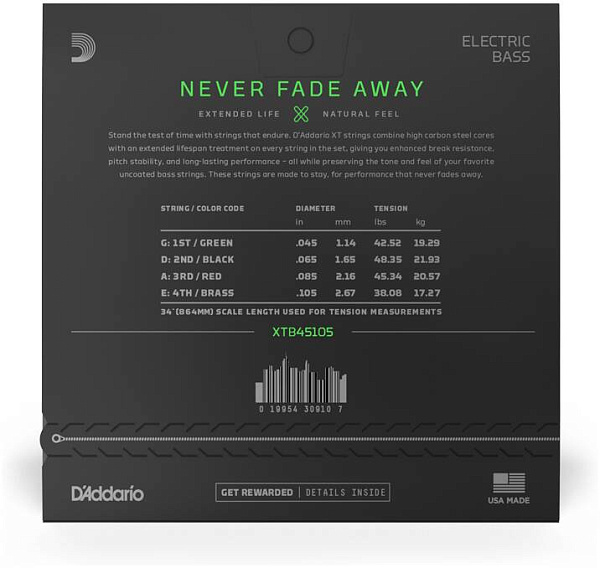 D'ADDARIO XTB45105 - Струны для бас-гитары