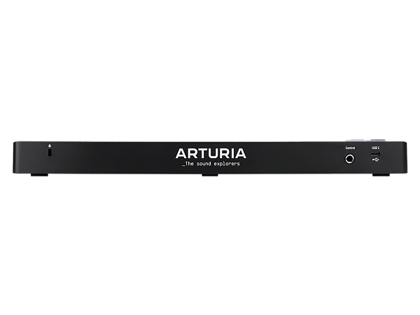 MIDI клавиатура [231512] Arturia [MicroLab 3 Black] 25 клавиш, чувствительных к скорости нажатия, сенсорные полосы pitch и modulation, режим игры аккордами, разъем для подключения педали, type-c, ПО: Analog Lab Intro, Ableton Live Lite. Цвет - черный.