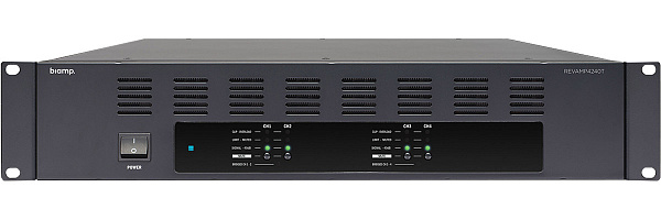 Усилитель BIAMP [REVAMP4240T] (APART) 4-канальный, трансляционный: 4х240Вт(4Ом/100В); 4х120Вт /8Ом. Bridge:2х480Вт(8Ом/100В). Вх.: 4хRCA/4хEuroblock. Вых.:4xEuroblock. 2U.