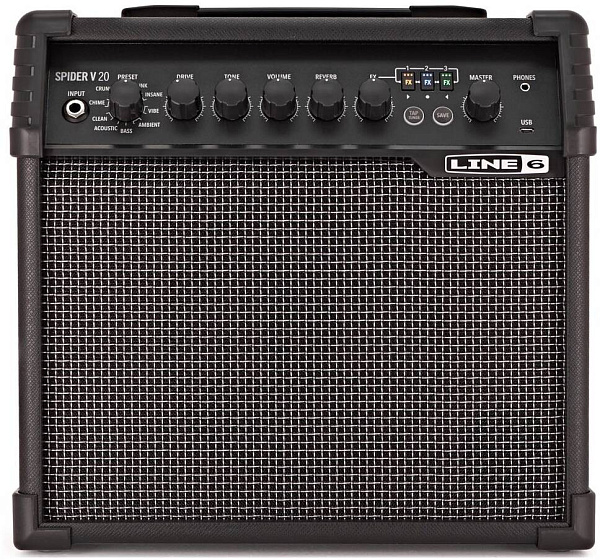 LINE 6 SPIDER V 20 моделирующий гитарный комбоусилитель, 20 Вт