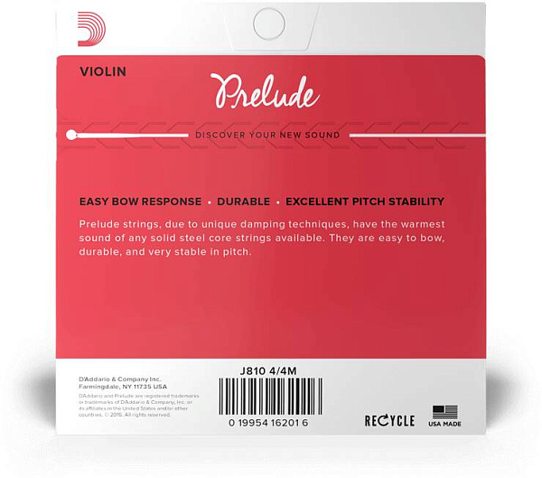 D'ADDARIO J814 4/4 M - Струна одиночная для скрипки