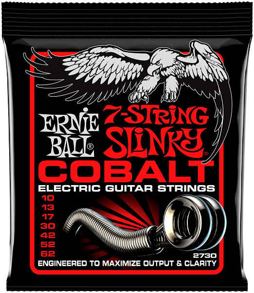 ERNIE BALL 2730 Cobalt Slinky Skinny Top Heavy Bottom 10-62 - Струны для электрогитары 7-струнной