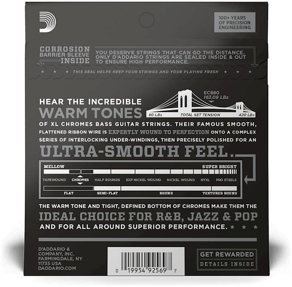 D'ADDARIO ECB 80 - Струны для бас-гитары