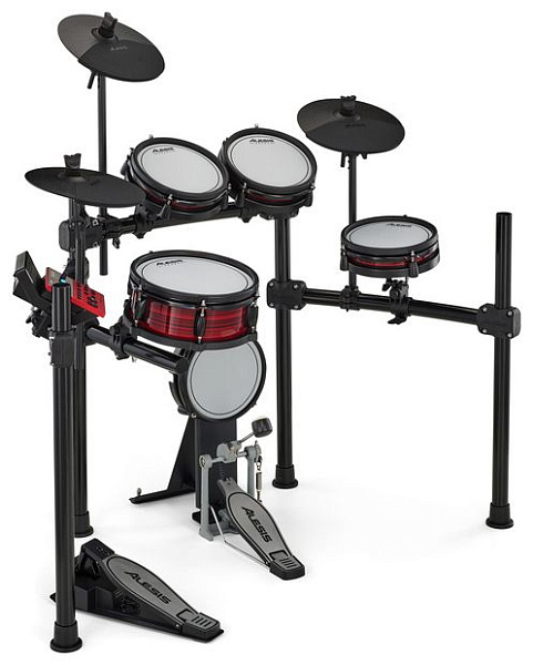 Электронная ударная установка [NITROPROKITXEUK] Alesis [NITRO PRO KIT] 1 x 10" двухзонный малый барабан, 3 x 8" двухзонных тома, 1 x 8" сетчатый бас-барабан, 1 x 10" Hi-Hat, 2 x 10" тарелки с функцией заглушения
