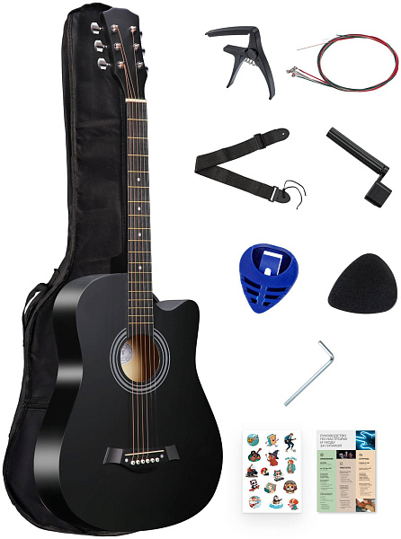 DAVINCI DF-100C BK PACK - Гитара акустическая в наборе