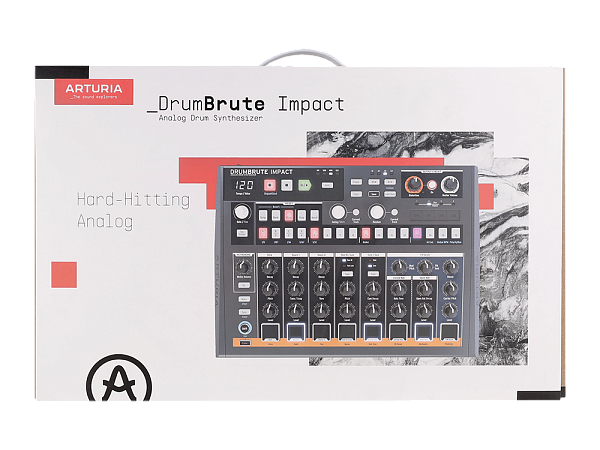 Микшер (драм машина) [561101] Arturia [DrumBrute Impact] аналоговый, 10 барабанов и перкуссии, 64-шаговый секвенсор, функции Swing, Step Repeat, Roller, Looper, 4x1/8" mini Jack выхода: стерео выход для наушников 1/8" mini Jack, 1/4" TRS Jack Mix Out, MI