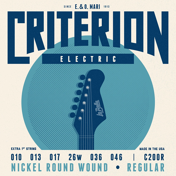 C200R Criterion Комплект струн для электрогитары, никелированные, 10-46, La Bella
