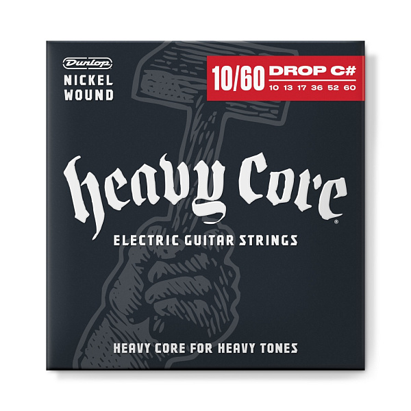 DHCN1060-6 Heavy Core Комплект струн для электрогитары, никелированные, 10-60, Dunlop