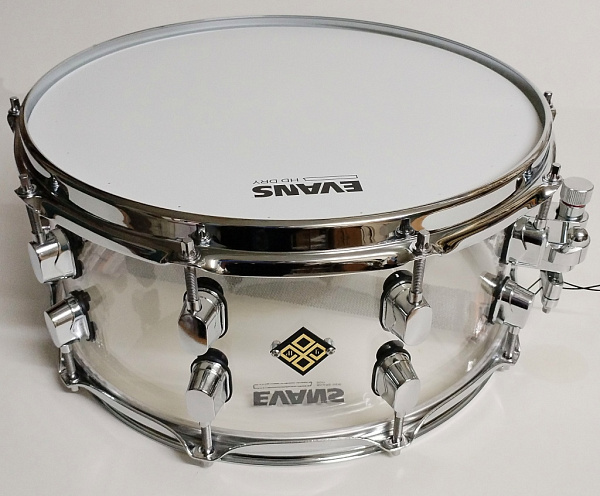 MBAp-m-1465-10 Малый барабан 14х6.5" из акрила, прозрачный, с металлическими, Мастерская Бехтеревых
