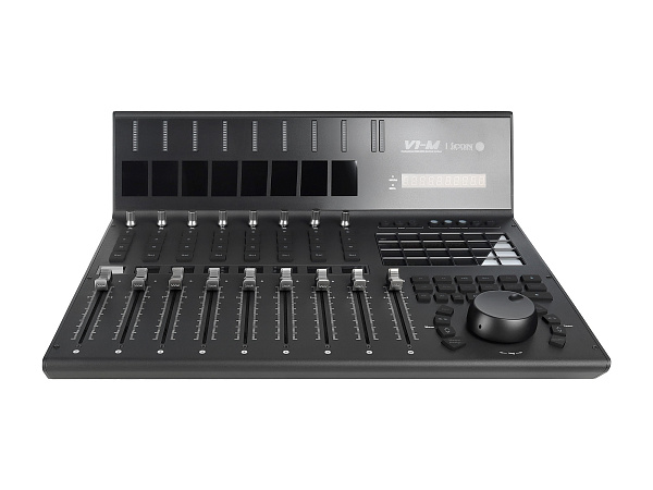 MIDI контроллер [110205A2020] Icon [V1-M] USB MIDI DAW контроллер, 9 моторизованных фейдеров, 8 двухфункциональных энкодеров, программируемый 7-дюймовый цифровой сенсорный дисплей, LED-индикаторы, 12-ти сегментный Master стерео индикатор