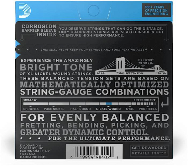 D'ADDARIO EXL120 BT - Струны для электрогитары