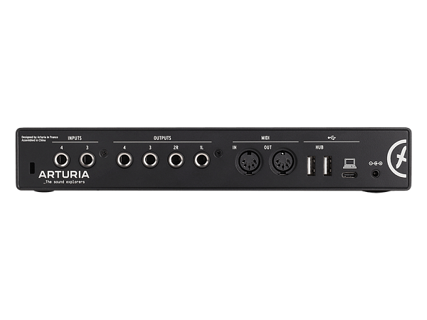 Аудиоинтерфейс USB [800103] Arturia [MiniFuse 4 Black] 24бит/192кГц,  два комбинированных входа XLR-1/4” (микрофонный/линейный/инструментальный)  +48 В, два входа 6,3 Jack, 4 выхода 6,3 Jack, 2 выхода для наушников, MIDI In/Out, 2x USB Hub