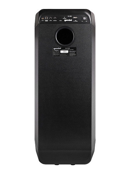 Акустическая система Gemini [GLS-880] Активная, 3-х полосная, DSP, RMS/Peak 100/1000 Вт, АЧХ 30-20000 Гц, Max SPL 98 дБ, динамики: 8" НЧ, 8" СЧ, 1" ВЧ, входы: 1/4" Guitar, 1/4" Mic, 1/8” AUX, USB, FM радио, Bluetooth, аккумулятор, подсветка