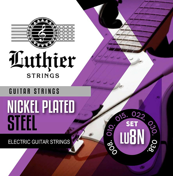 LU-8N Комплект струн для электрогитары, никелированные, 8-38, Luthier