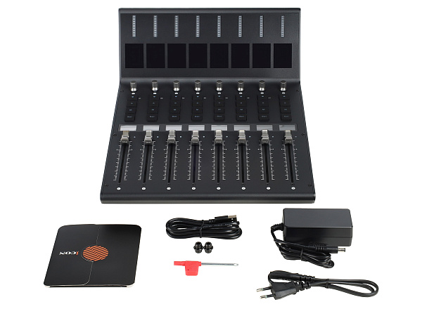 MIDI контроллер [110205A2021] Icon [V1-X] USB MIDI DAW модуль расширения для V1-M до 16, 32 и 64 каналов, 8 моторизованных фейдеров, 8 двухфункциональных энкодеров, LED-индикаторы, поддержка универсальных протоколов Mackie Control и HUI