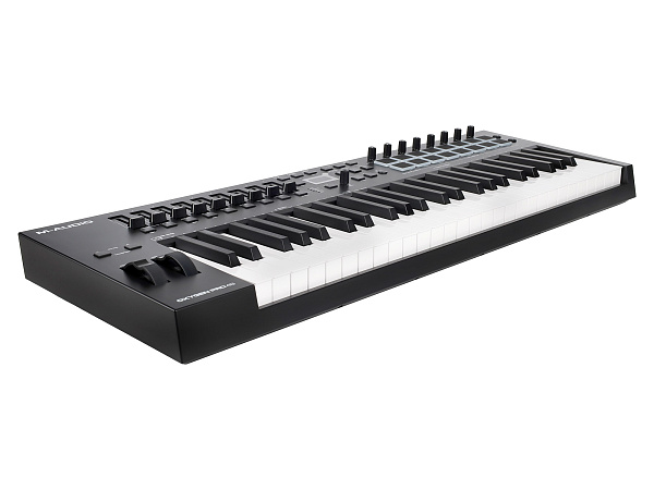 MIDI клавиатура [OXYGENPRO49] M-audio [Oxygen Pro 49] 49 клавиш, 8 энкодеров, 9 фейдеров, 16 пэдов, 12 кнопок управления, колеса высоты тона и модуляции, smart control, auto-mapping, встроенный арпеджиатор, 1/4" Jack вход для педали сустейна, MIDI выход