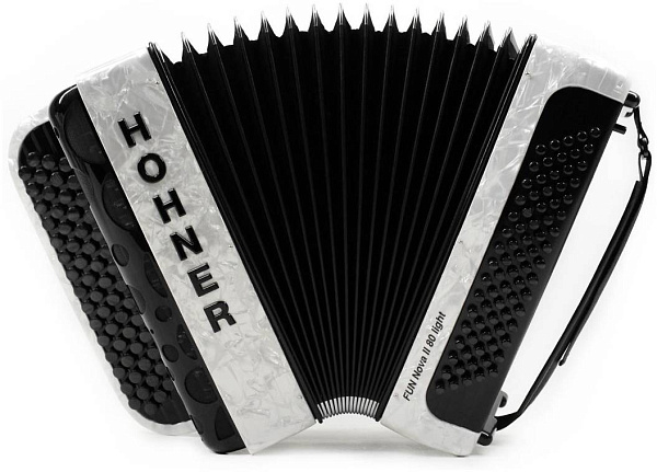 HOHNER Fun Nova II 80 light white perloid celluloid (B-Stepped) - Баян