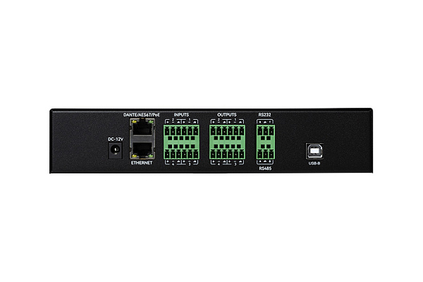 Аудиопроцессор Intrend [ITDSP-0404Dv2] цифровой, 4x4 аналоговых входов/выходов, AEC, AFS, ANC, Dante 4x4, USB-B 2x2 на задней панели, PoE, управление по RS232/485, IP