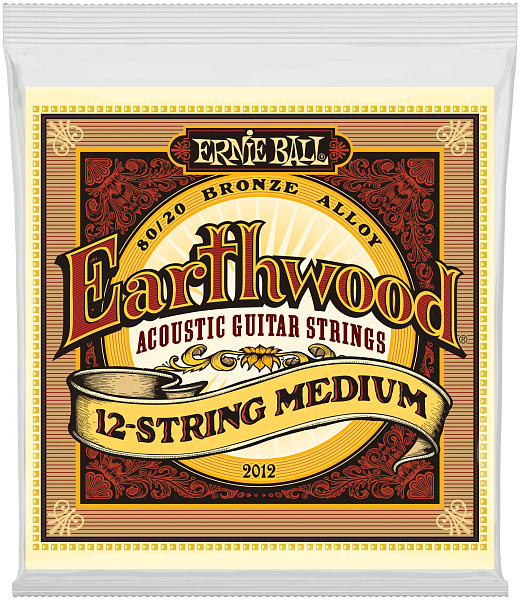 ERNIE BALL 2012 Earthwood 80/20 Bronze Medium 11-52 - Струны для акустической 12-струнной гитары