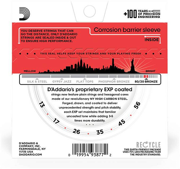 D'ADDARIO EXP12 - Струны для акустической гитары