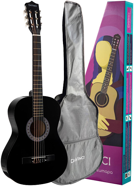 DAVINCI DC-50A BK + Bag - Гитара классическая в наборе