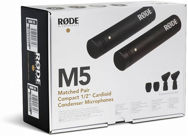 RODE M5-MP подобранная стерео-пара конденсаторных, кардиоидных 1/2" микрофонов,...
