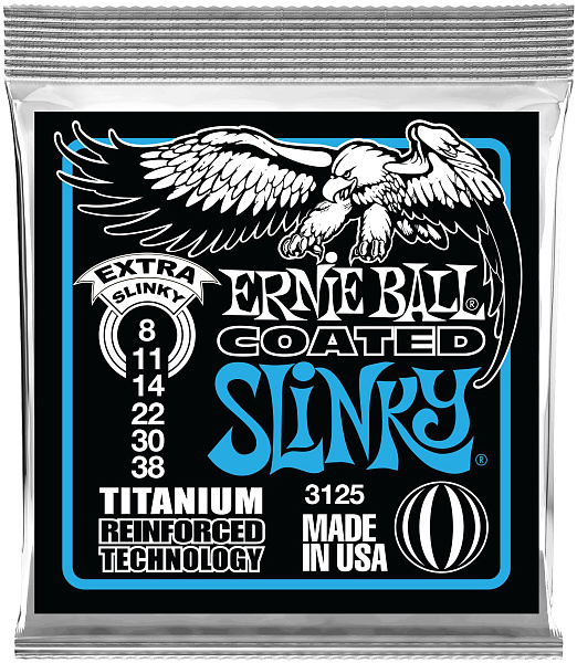 ERNIE BALL 3125 RPS Coated Titanium Slinky Extra 8-38 - Струны для электрогитары