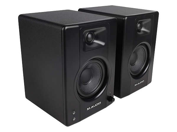 Акустическая система [BX4PAIRXEU] M-audio [BX4 (пара)] (активный+пассивный), 2-х полосные, 25 Вт, 69-22000 Гц, д4,5"+1" входы: 2x1/4" линейный вход, 2xRCA линейный вход