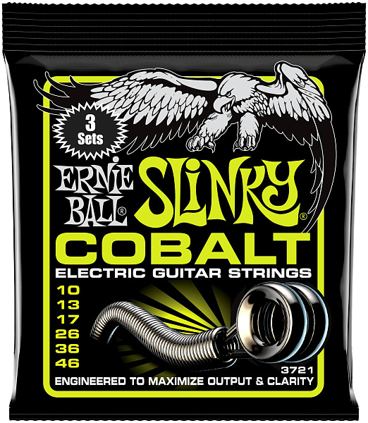 ERNIE BALL 3721 Cobalt Slinky Regular 3 Pack 10-46 - Струны для электрогитары