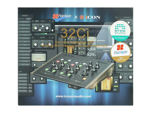 Аудиоинтерфейс USB [110313A3001] Icon [Harrison 32Ci] предусилитель микрофонный с USB аудио интерейсом, АЦП/ЦАП: 24 бит/192 кГц, 20-20000 Гц, 125 дБ, S/N: -125 дБ, 2xCombo XLR/TRS, 2x1/4" TRS/ 4x1/4" TRS, MIDI, ADAT Toslink, USB-C