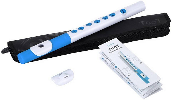 NUVO TooT (White/Blue) блок-флейта TooT, материал - пластик, цвет - белый/голубой,...