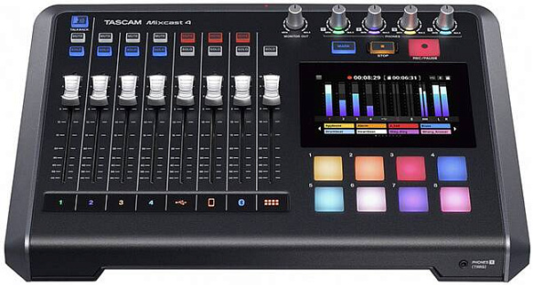 TASCAM Mixcast 4 - аудиоинтерфейс USB для подкастов, АЦП/ЦАП: 24 бит/48...